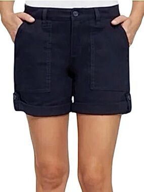 Jones New York Navy Blue Convertible Length Utility Shorts in EUC size 10